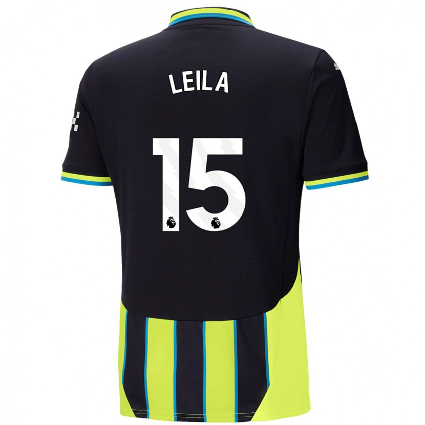 Danxen Kvinder Leila Ouahabi #15 Blå Gul Udebane Spillertrøjer 2024/25 Trøje T-Shirt
