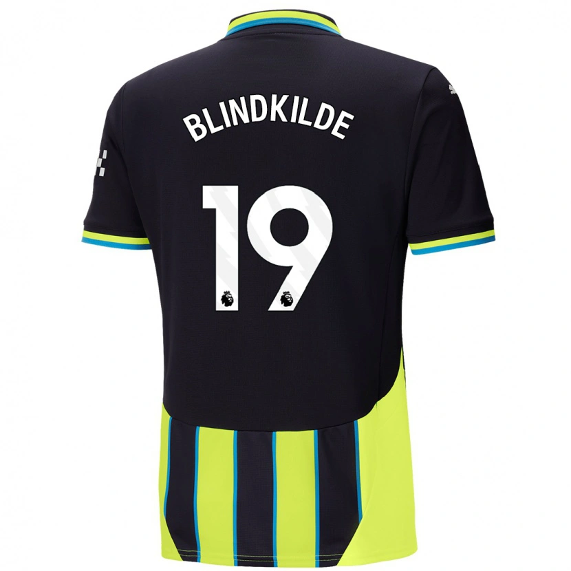 Danxen Kvinder Laura Blindkilde Brown #19 Blå Gul Udebane Spillertrøjer 2024/25 Trøje T-Shirt