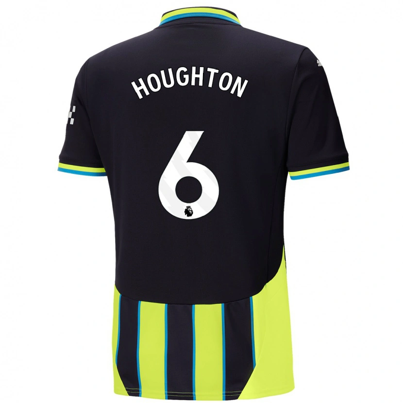 Danxen Kvinder Steph Houghton #6 Blå Gul Udebane Spillertrøjer 2024/25 Trøje T-Shirt