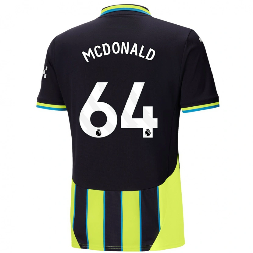 Danxen Kvinder Rowan Mcdonald #64 Blå Gul Udebane Spillertrøjer 2024/25 Trøje T-Shirt