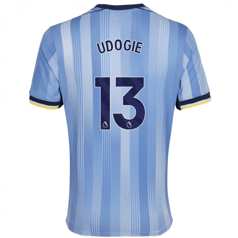 Danxen Kvinder Destiny Udogie #13 Lyseblå Udebane Spillertrøjer 2024/25 Trøje T-Shirt