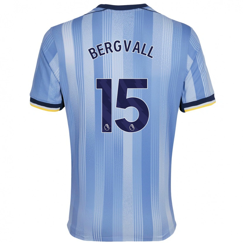 Danxen Kvinder Lucas Bergvall #15 Lyseblå Udebane Spillertrøjer 2024/25 Trøje T-Shirt