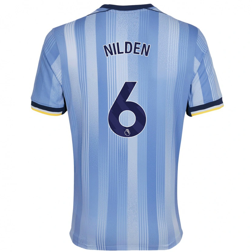 Danxen Kvinder Amanda Nildén #6 Lyseblå Udebane Spillertrøjer 2024/25 Trøje T-Shirt