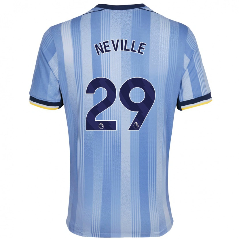 Danxen Kvinder Ashleigh Neville #29 Lyseblå Udebane Spillertrøjer 2024/25 Trøje T-Shirt