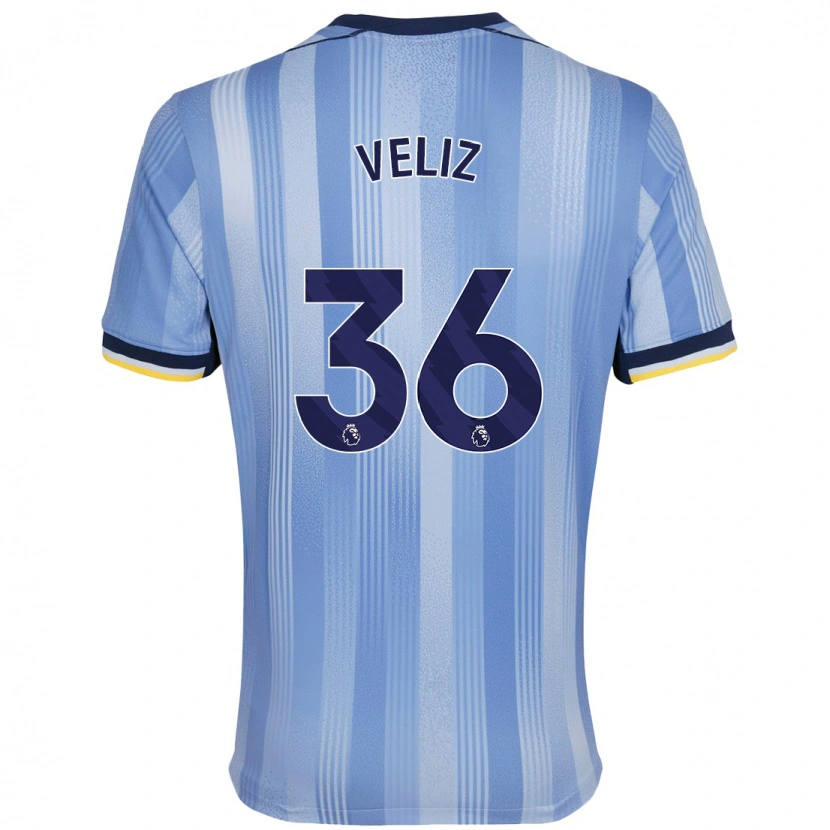 Danxen Kvinder Alejo Véliz #36 Lyseblå Udebane Spillertrøjer 2024/25 Trøje T-Shirt
