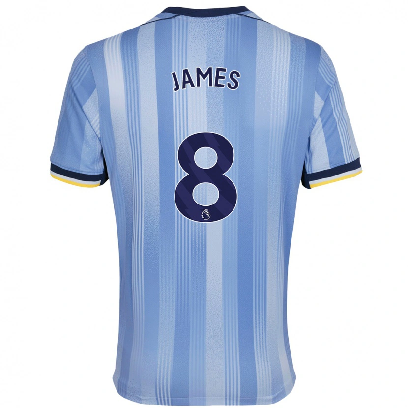 Danxen Kvinder Angharad James #8 Lyseblå Udebane Spillertrøjer 2024/25 Trøje T-Shirt