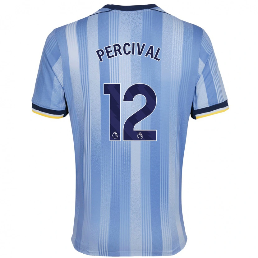 Danxen Kvinder Ria Percival #12 Lyseblå Udebane Spillertrøjer 2024/25 Trøje T-Shirt