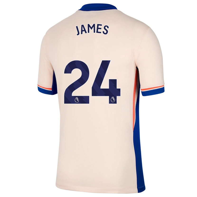 Danxen Kvinder Reece James #24 Lys Beige Udebane Spillertrøjer 2024/25 Trøje T-Shirt