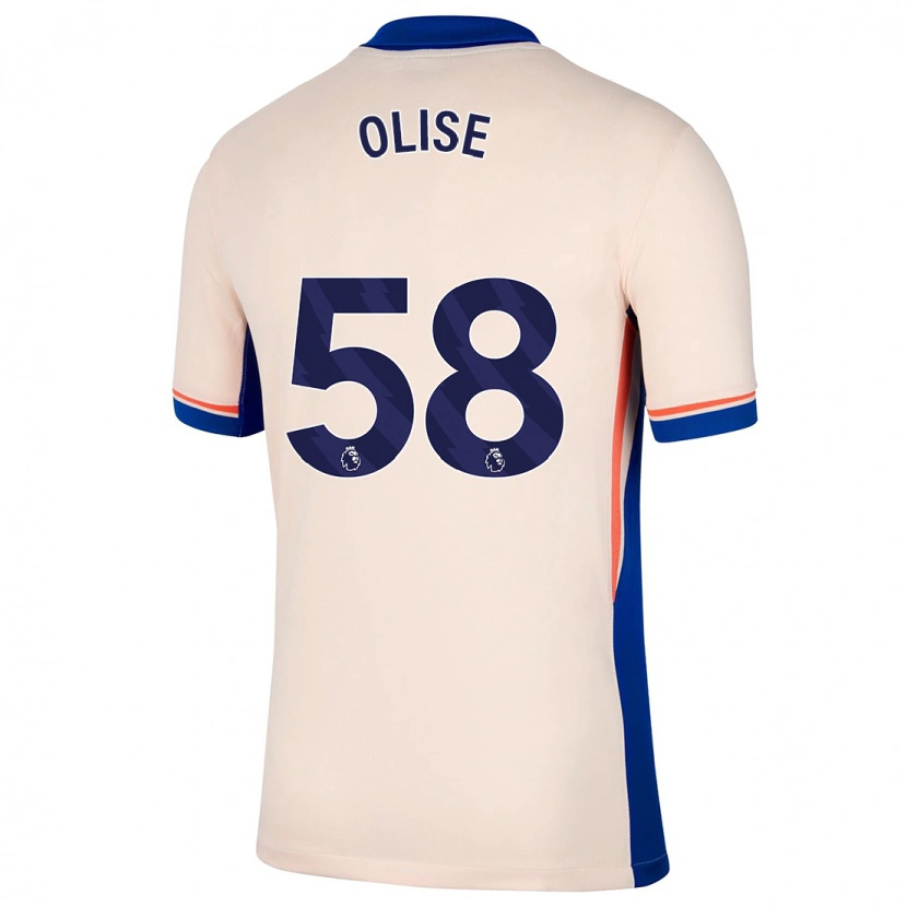 Danxen Kvinder Richard Olise #58 Lys Beige Udebane Spillertrøjer 2024/25 Trøje T-Shirt