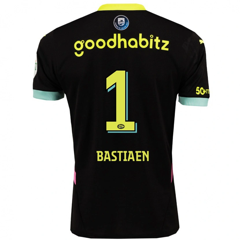 Danxen Kvinder Femke Bastiaen #1 Sort Gul Udebane Spillertrøjer 2024/25 Trøje T-Shirt