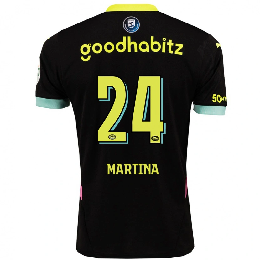 Danxen Kvinder Shijona Martina #24 Sort Gul Udebane Spillertrøjer 2024/25 Trøje T-Shirt