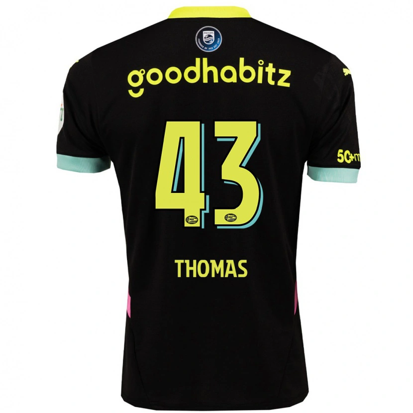 Danxen Kvinder Kealyn Thomas #43 Sort Gul Udebane Spillertrøjer 2024/25 Trøje T-Shirt