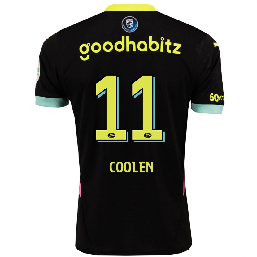 Danxen Kvinder Nadia Coolen #11 Sort Gul Udebane Spillertrøjer 2024/25 Trøje T-Shirt