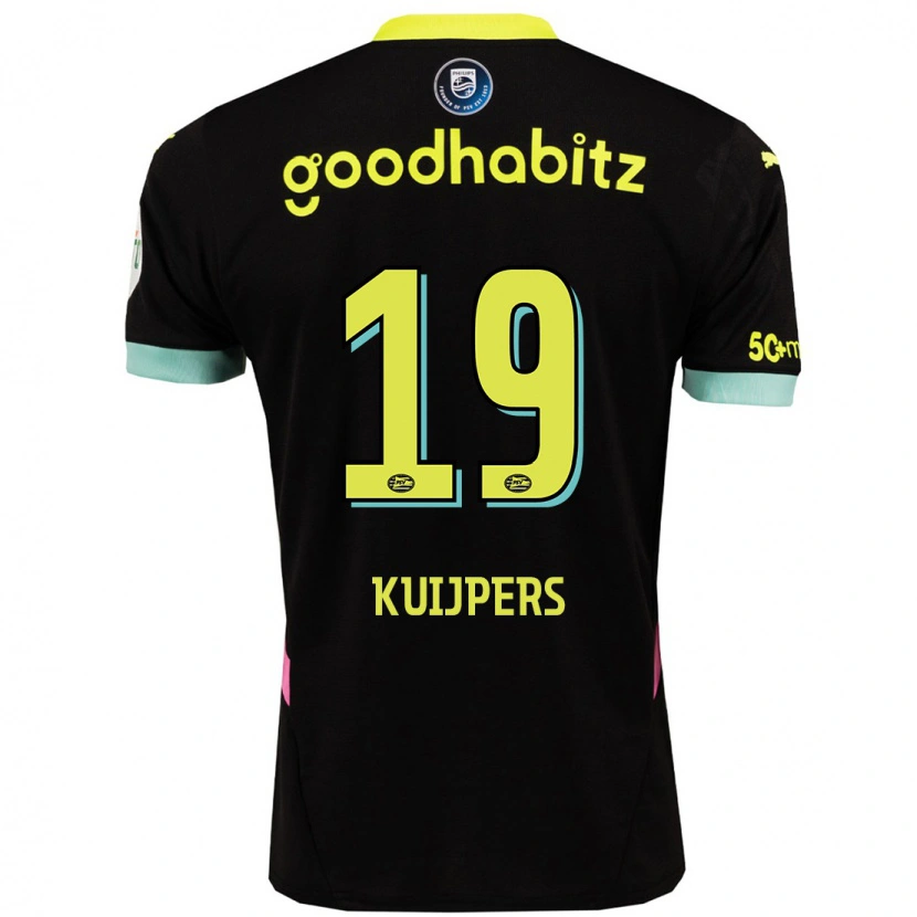 Danxen Kvinder Jeslynn Kuijpers #19 Sort Gul Udebane Spillertrøjer 2024/25 Trøje T-Shirt