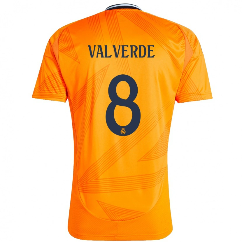 Danxen Kvinder Federico Valverde #8 Orange Udebane Spillertrøjer 2024/25 Trøje T-Shirt