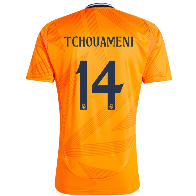 Danxen Kvinder Aurélien Tchouaméni #14 Orange Udebane Spillertrøjer 2024/25 Trøje T-Shirt