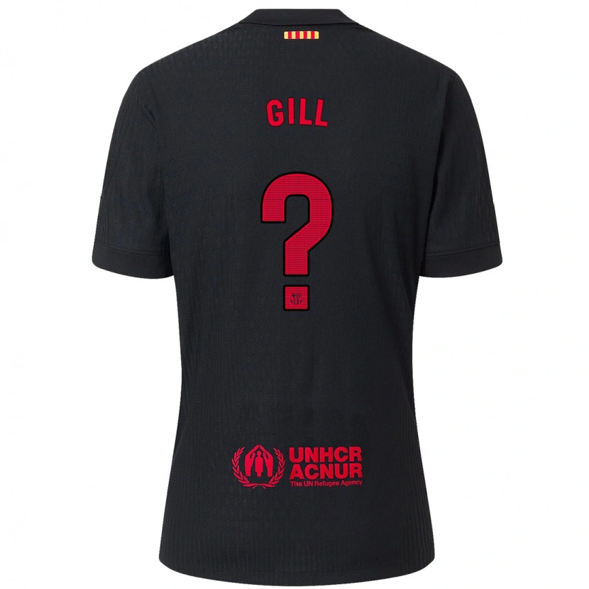 Danxen Kvinder Adrian Gill #0 Sort Rød Udebane Spillertrøjer 2024/25 Trøje T-Shirt
