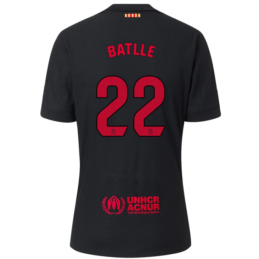 Danxen Kvinder Ona Batlle #22 Sort Rød Udebane Spillertrøjer 2024/25 Trøje T-Shirt