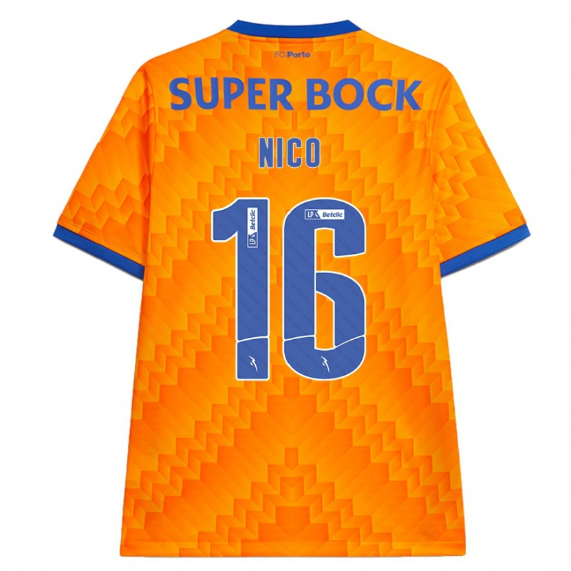 Danxen Kvinder Nico González #16 Orange Udebane Spillertrøjer 2024/25 Trøje T-Shirt