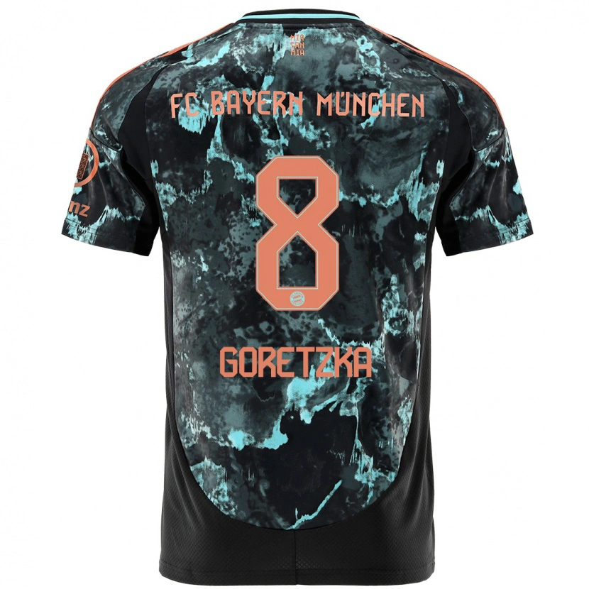Danxen Kvinder Leon Goretzka #8 Sort Udebane Spillertrøjer 2024/25 Trøje T-Shirt