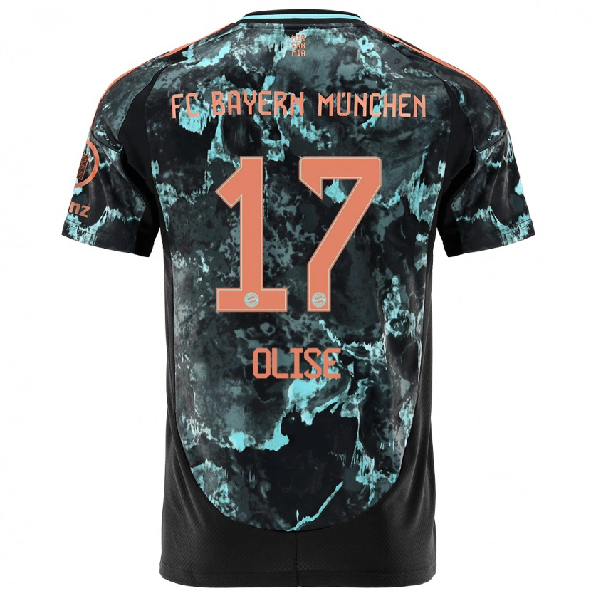Danxen Kvinder Michael Olise #17 Sort Udebane Spillertrøjer 2024/25 Trøje T-Shirt