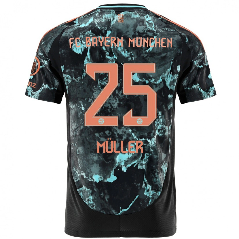 Danxen Kvinder Thomas Müller #25 Sort Udebane Spillertrøjer 2024/25 Trøje T-Shirt