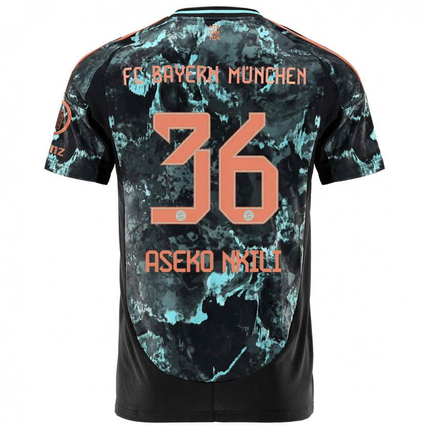 Danxen Kvinder Noël Aséko Nkili #36 Sort Udebane Spillertrøjer 2024/25 Trøje T-Shirt