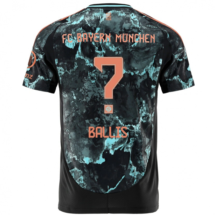 Danxen Kvinder Benjamin Ballis #0 Sort Udebane Spillertrøjer 2024/25 Trøje T-Shirt