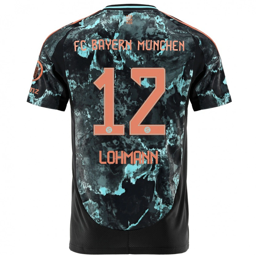 Danxen Kvinder Sydney Lohmann #12 Sort Udebane Spillertrøjer 2024/25 Trøje T-Shirt