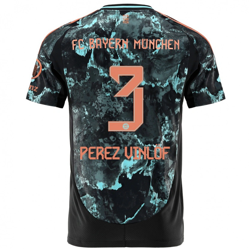 Danxen Kvinder Matteo Perez Vinlöf #3 Sort Udebane Spillertrøjer 2024/25 Trøje T-Shirt
