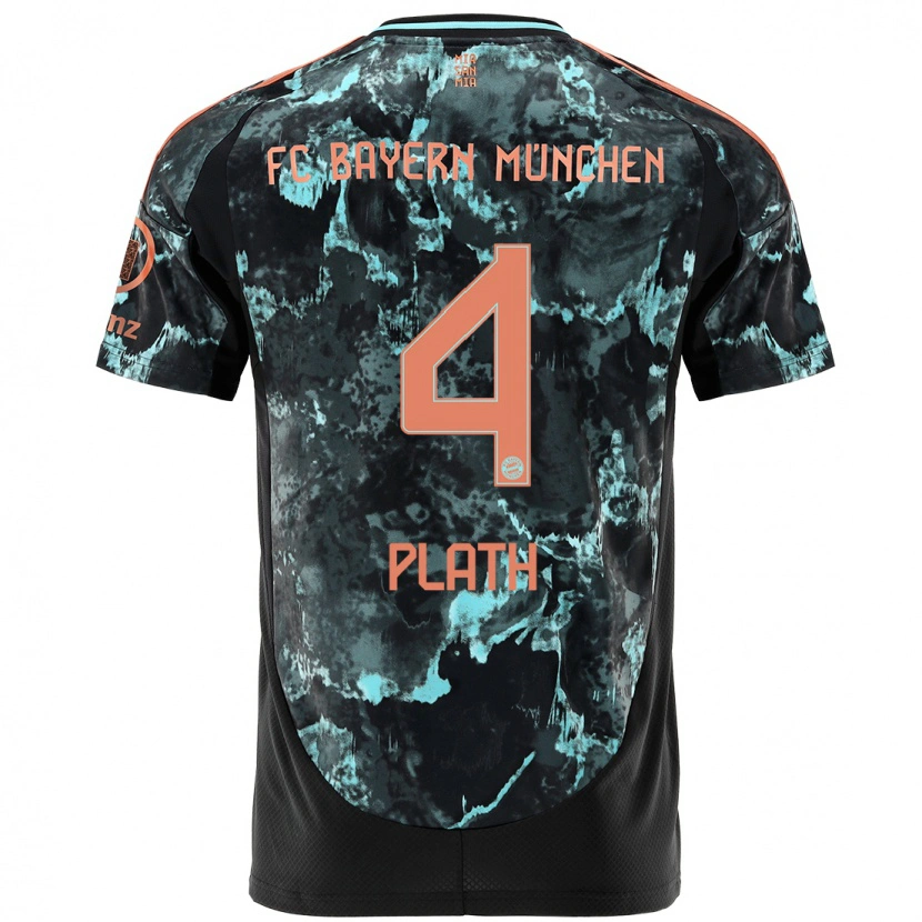 Danxen Kvinder Max Plath #4 Sort Udebane Spillertrøjer 2024/25 Trøje T-Shirt