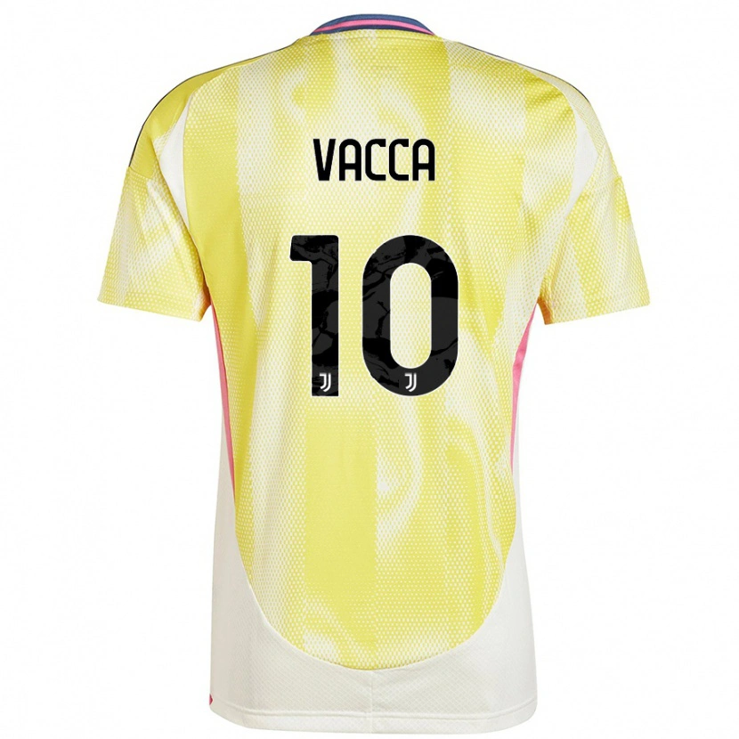 Danxen Kvinder Alessio Vacca #10 Solgul Udebane Spillertrøjer 2024/25 Trøje T-Shirt