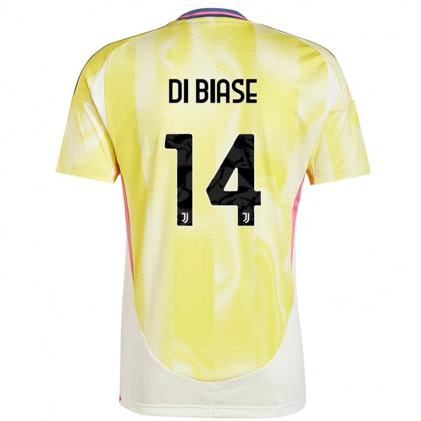 Danxen Kvinder Gianmarco Di Biase #14 Solgul Udebane Spillertrøjer 2024/25 Trøje T-Shirt