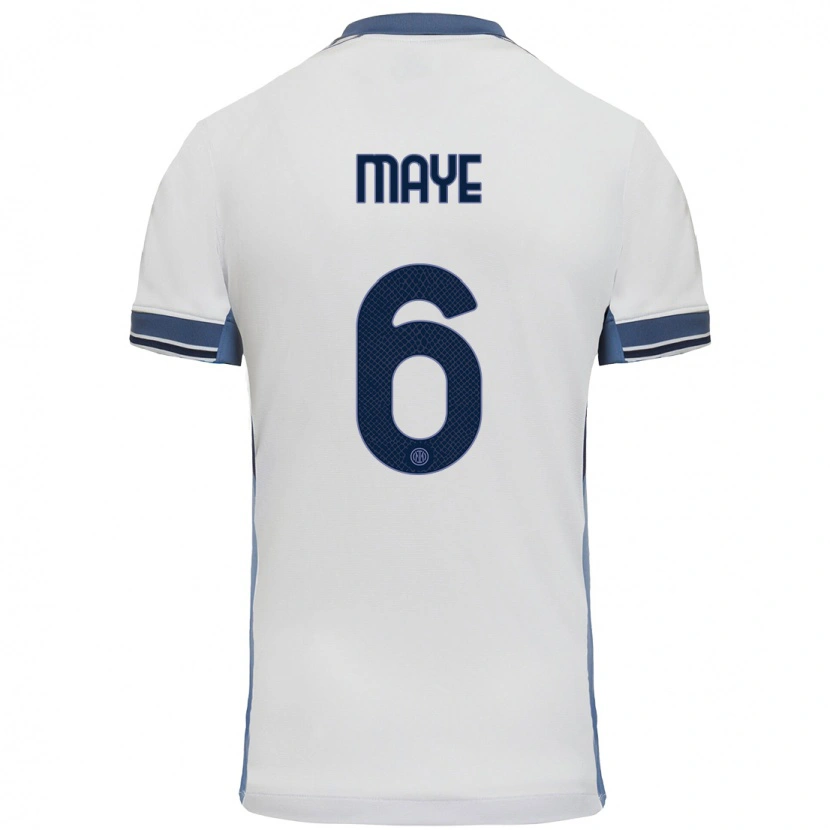 Danxen Kvinder Yvan Maye #6 Hvid Grå Udebane Spillertrøjer 2024/25 Trøje T-Shirt