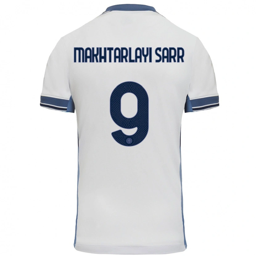 Danxen Kvinder Amadou Makhtarlayi Sarr #9 Hvid Grå Udebane Spillertrøjer 2024/25 Trøje T-Shirt