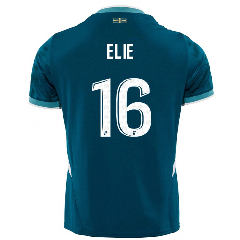 Danxen Kvinder Anaïs Elie #16 Turkis Blå Udebane Spillertrøjer 2024/25 Trøje T-Shirt