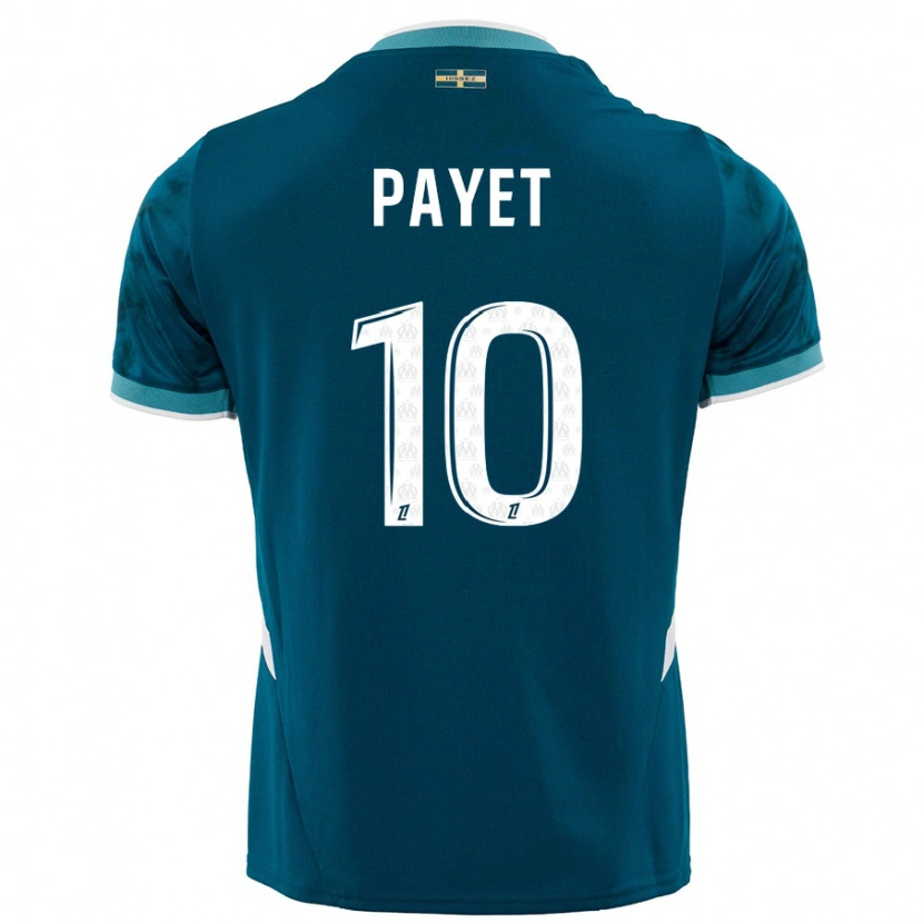 Danxen Kvinder Dimitri Payet #10 Turkis Blå Udebane Spillertrøjer 2024/25 Trøje T-Shirt