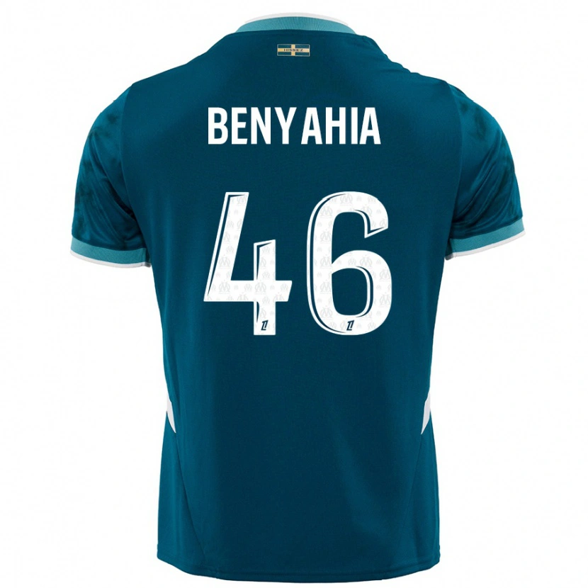 Danxen Kvinder Aylan Benyahia-Tani #46 Turkis Blå Udebane Spillertrøjer 2024/25 Trøje T-Shirt