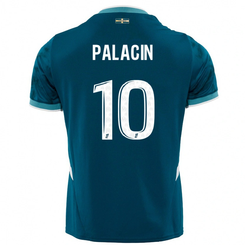 Danxen Kvinder Sara Palacin #10 Turkis Blå Udebane Spillertrøjer 2024/25 Trøje T-Shirt