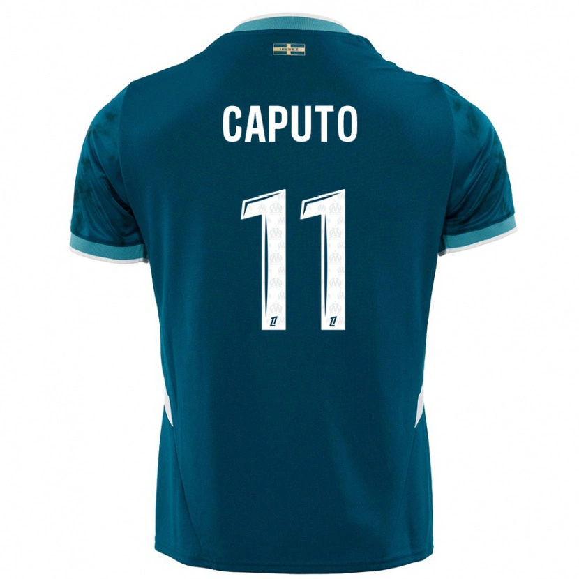 Danxen Kvinder Cindy Caputo #11 Turkis Blå Udebane Spillertrøjer 2024/25 Trøje T-Shirt