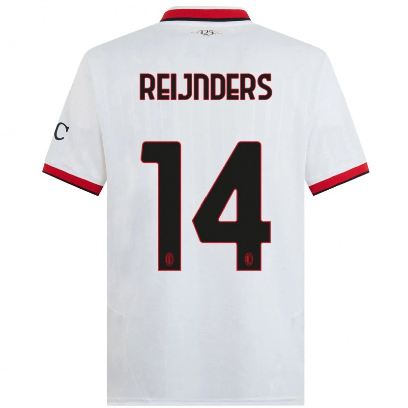 Danxen Kvinder Tijjani Reijnders #14 Hvid Sort Rød Udebane Spillertrøjer 2024/25 Trøje T-Shirt