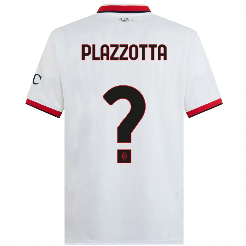 Danxen Kvinder Filippo Plazzotta #0 Hvid Sort Rød Udebane Spillertrøjer 2024/25 Trøje T-Shirt