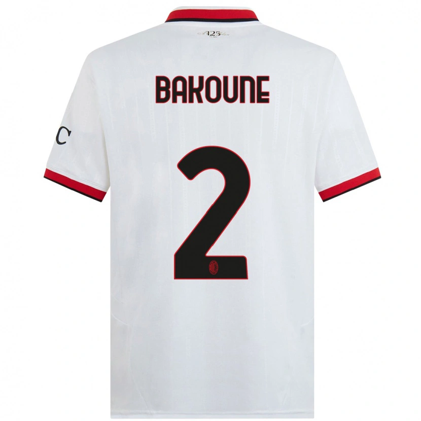 Danxen Kvinder Adam Bakoune #2 Hvid Sort Rød Udebane Spillertrøjer 2024/25 Trøje T-Shirt