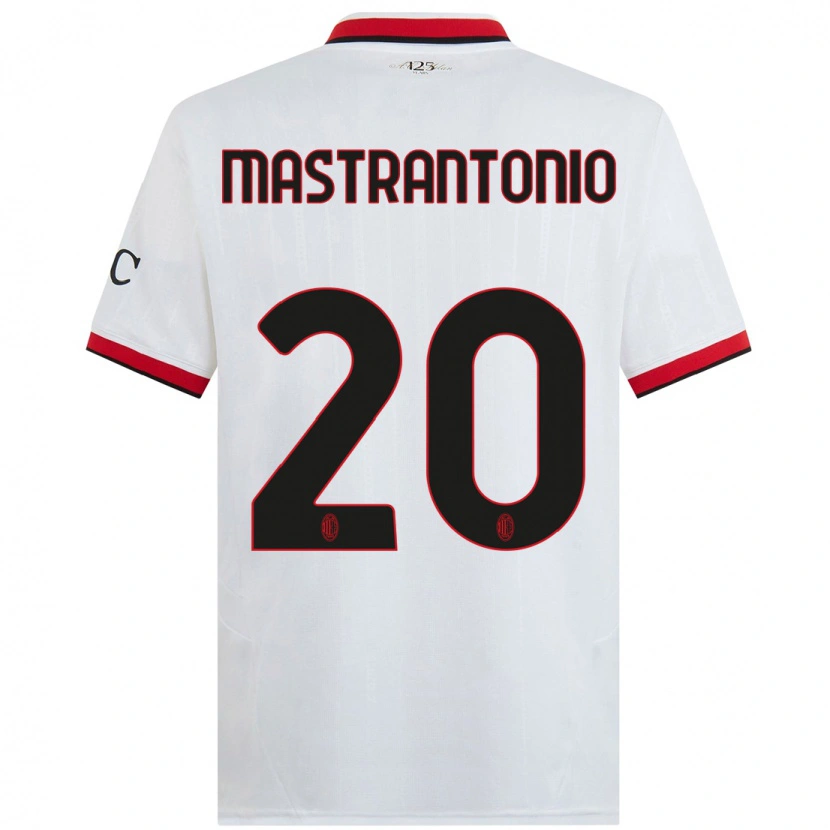 Danxen Kvinder Davide Mastrantonio #20 Hvid Sort Rød Udebane Spillertrøjer 2024/25 Trøje T-Shirt