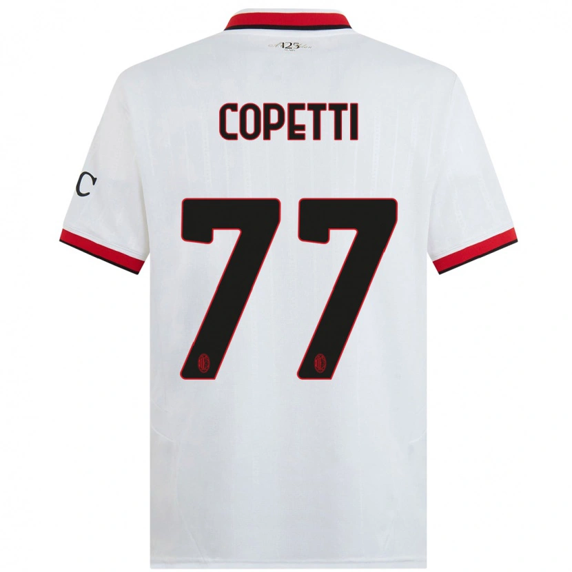 Danxen Kvinder Matilde Copetti #77 Hvid Sort Rød Udebane Spillertrøjer 2024/25 Trøje T-Shirt