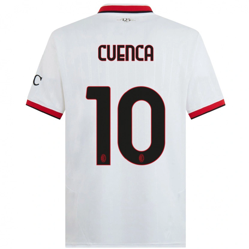 Danxen Kvinder Hugo Cuenca #10 Hvid Sort Rød Udebane Spillertrøjer 2024/25 Trøje T-Shirt