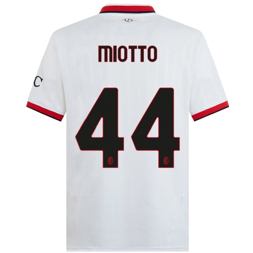 Danxen Kvinder Giorgia Miotto #44 Hvid Sort Rød Udebane Spillertrøjer 2024/25 Trøje T-Shirt