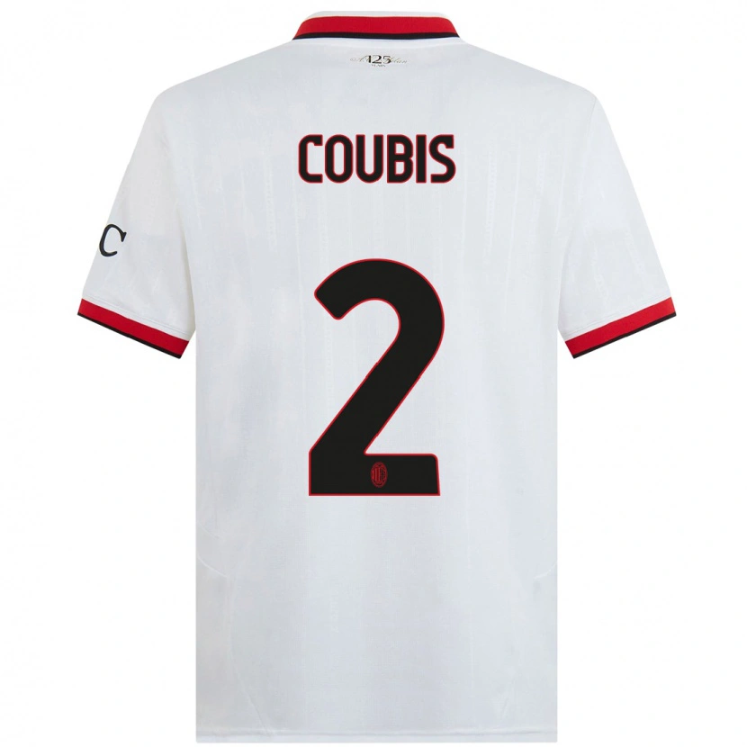Danxen Kvinder Andrei Coubis #2 Hvid Sort Rød Udebane Spillertrøjer 2024/25 Trøje T-Shirt