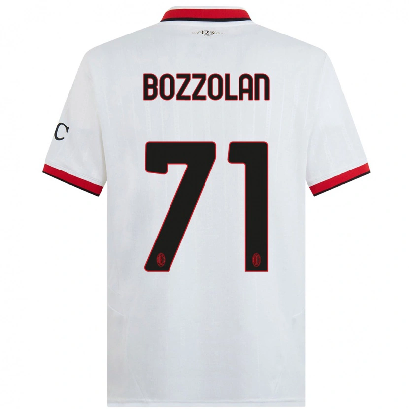 Danxen Kvinder Andrea Bozzolan #71 Hvid Sort Rød Udebane Spillertrøjer 2024/25 Trøje T-Shirt