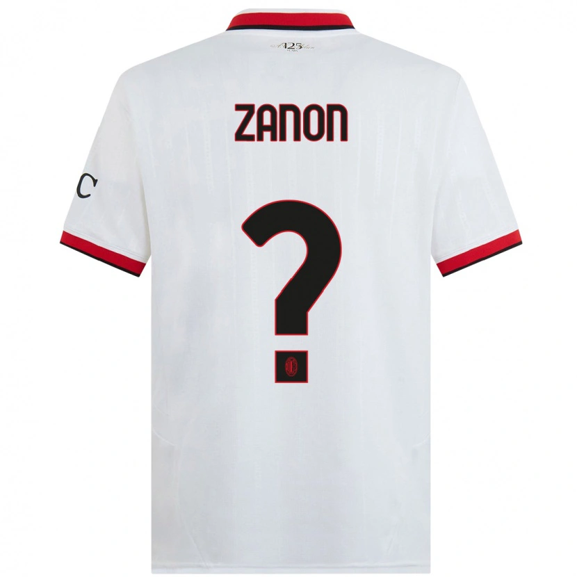 Danxen Kvinder Thomas Zanon #0 Hvid Sort Rød Udebane Spillertrøjer 2024/25 Trøje T-Shirt